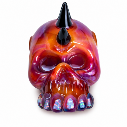 Carsten Carlile skull Pendant red/purple/spikes