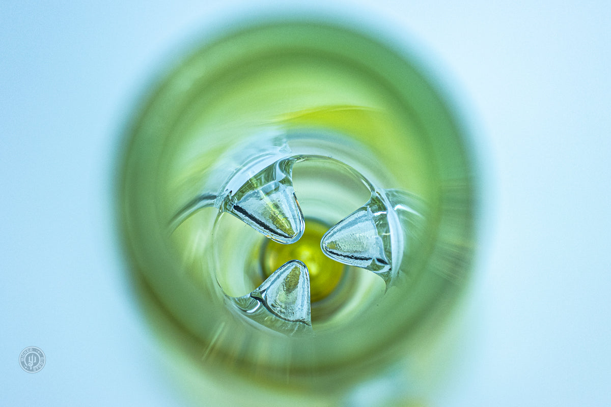 PNW Logo Yellow Glass Double-Stack Perc Beaker Bong