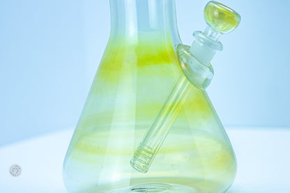 PNW Logo Yellow Glass Double-Stack Perc Beaker Bong