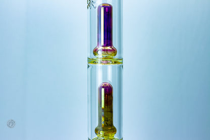 PNW Logo Fumed Beaker Bong | Double Perc | 14mm Joint | Wicked Studio
