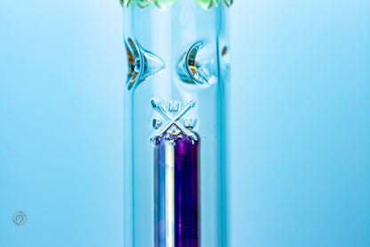 PNW Logo Fumed Beaker Bong | Double Perc | 14mm Joint | Wicked Studio